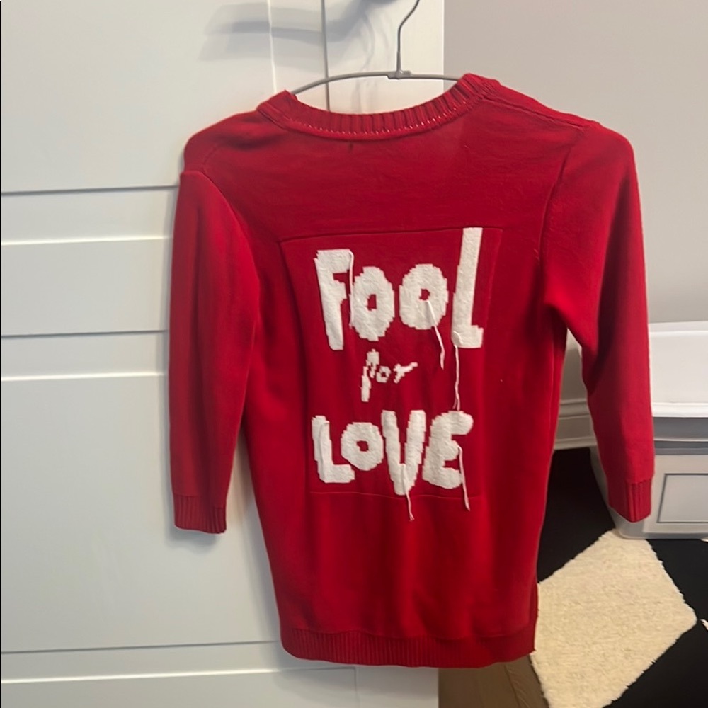Pinko Girls ‘Fool for Love' Red Cardigan Sweater